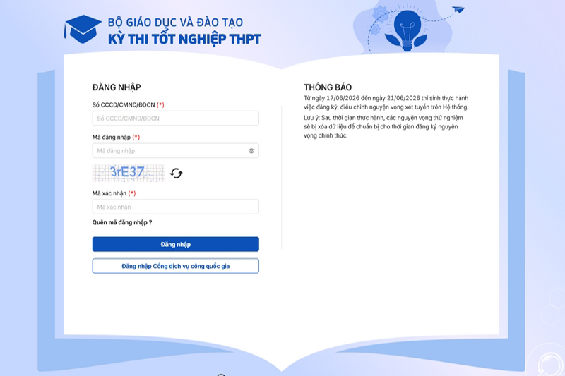Hướng dẫn chi tiết đăng ký nguyện vọng Đại học năm 2026